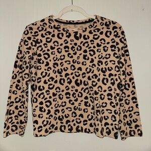 Cat & Jack, girls leopard print long sleeve top, size 10/12 large